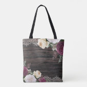 Tote Bag Équipe de Mariage de bois rustique (Dos)