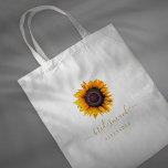 Tote Bag Équipe de mariages d'or floral rustique mariée<br><div class="desc">Elégante rustique été ou automne mariage de automne élégante demoiselle d'honneur, bonne d'honneur ou sac fourre-tout de fille de fleurs avec de beaux tournesols avec texte personnalisé. Vous pouvez choisir de la customiser en modifiant les polices et les couleurs du lettrage. Le sac fourre-tout est adapté à l'été ou à...</div>
