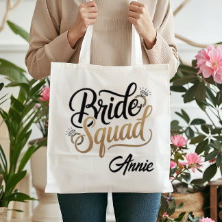 Tote Bag Équipe de mariée en or personnalisée pour l'enterr