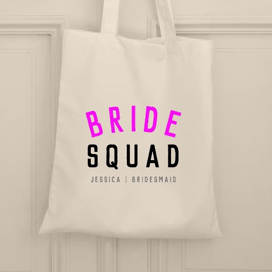 Tote Bag Équipe de mariées | Bridesmaid Chaud Rose Bachelor
