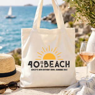 Tote Bag Équipe de plage au coucher du soleil rétro 40e 50e