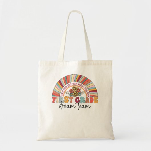 Tote Bag Équipe de rêve de première année Rainbow Teacher K (Devant)