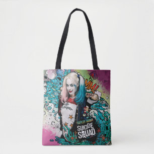 Tote Bag Équipe de suicide   Harley Quinn Caractère Graffit