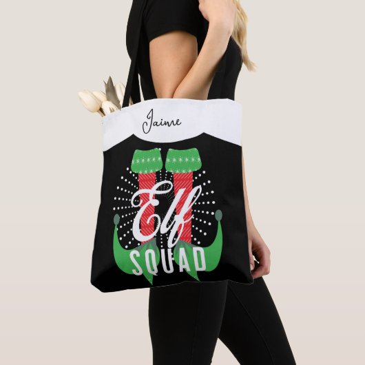 Tote Bag Équipe de talons elfes Noël vacances (De près)