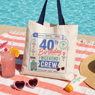 Tote Bag Équipe de weekend d'anniversaire 40 ans Billet de