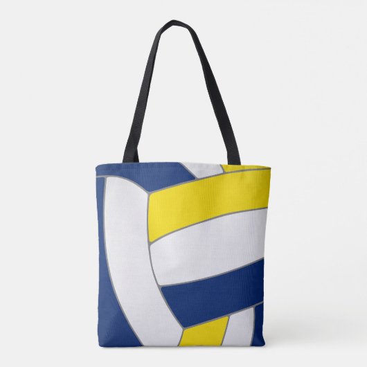 Tote Bag équipe d'or bleu couleurs volleyball entraîneur (Dos)