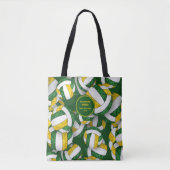 Tote Bag équipe d'or vert couleurs volleball nom de l'entra (Devant)