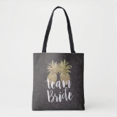 Tote Bag Équipe mariage Mariée Gold moderne Ananas Couple (Devant)