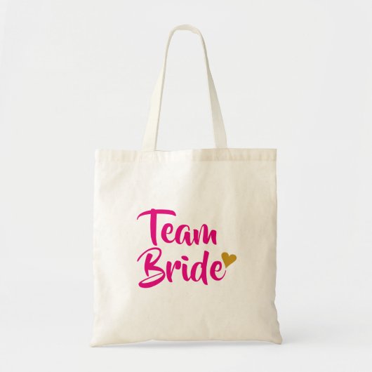 Tote Bag Équipe Mariée Cœur Doré (Devant)