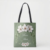 Tote Bag Équipe Mariée Magnolia Mariage d'hiver Pine Tree (Devant)