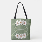Tote Bag Équipe Mariée Magnolia Mariage d'hiver Pine Tree (Dos)