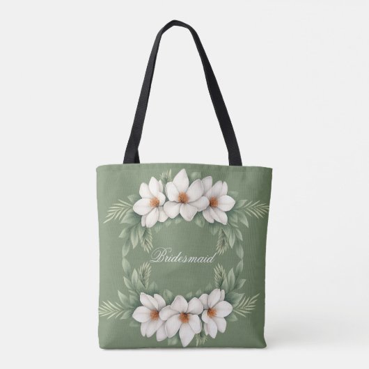 Tote Bag Équipe Mariée Magnolia Mariage d'hiver Pine Tree (Dos)