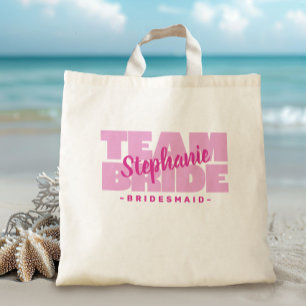 Tote Bag Équipe Mariée Nom de la Mariée Demoiselle d'Honneu