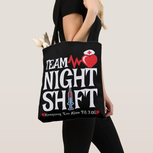 Tote Bag Équipe Night Shift - Night Shift Nurft (De près)