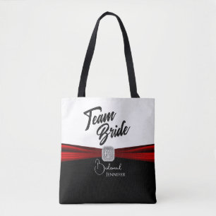 Tote Bag Équipe noire, blanche et rouge