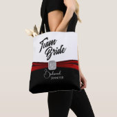 Tote Bag Équipe noire, blanche et rouge (De près)