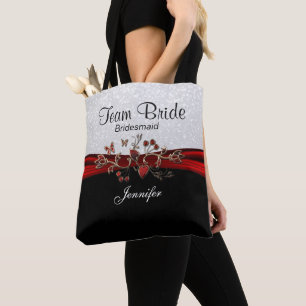 Tote Bag Équipe noire, blanche et rouge