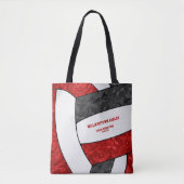 Tote Bag équipe noire rouge couleurs filles entraîneur de v (Devant)