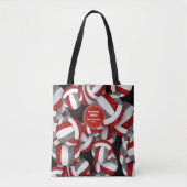 Tote Bag équipe rouge gris couleurs entraîneur de volley-ba (Devant)
