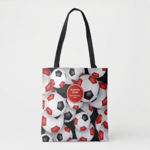 Tote Bag équipe rouge noir couleurs cadeau entraîneur de fo