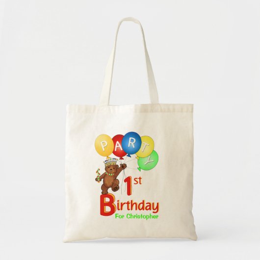 Tote Bag ęr Prince Goodie d'ours de nounours de fête (Devant)
