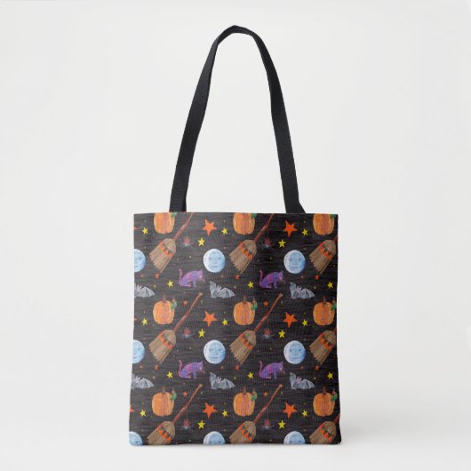Tote Bag Eric Carle | Caterpillar Black Halloween Motif (Devant)
