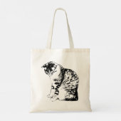 Tote Bag Errands d'automne avec un style de chat minimal (Dos)