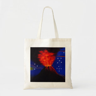 Tote Bag Éruption du volcan et des étoiles