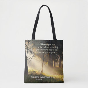 Tote Bag Ésaïe 30:21 "C'est le chemin, marche dedans." Bibl