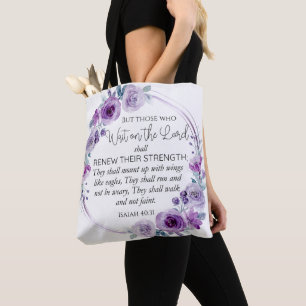 Tote Bag Esaïe 40:31 Ceux qui attendent sur le Seigneur Flo