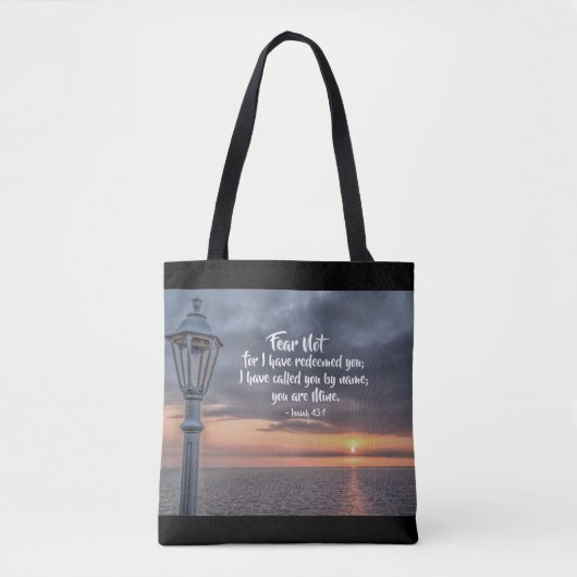 Tote Bag Esaïe 43:1 Ne crains pas pour moi vous ai racheté  (Devant)