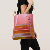 TOTE BAG ESCALIER BLANC ET BROWN EN BOIS (De près)