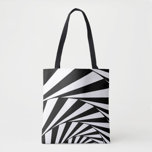 Tote Bag Escalier spiral noir et blanc Abstrait Art T (Devant)