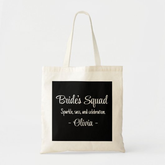 Tote Bag Escouade de mariée : Étincelle, sass, et célébrati (Devant)