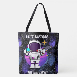 TOTE BAG ESPACE, ASTRONAUT, OVNI, ROCKETSHIPS, UNIVERS