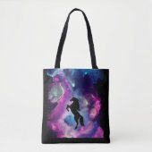 Tote Bag Espace Imaginaire Nebula Unicorne bleu rose (Devant)