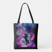 Tote Bag Espace Imaginaire Nebula Unicorne bleu rose (Dos)