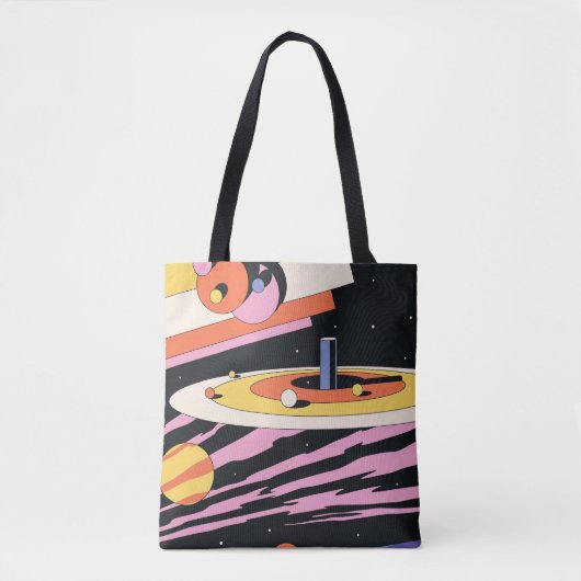 Tote Bag Espace psychédélique : formes géométriques les ann (Devant)