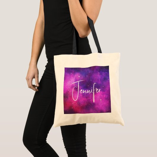 Tote Bag Espace rose & violet & Étoiles Faux Galaxy (Devant (produit))