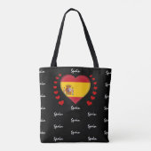 Tote Bag Espagne Drapeau et Coeur Espagnol Drapeau mode / s (Dos)