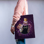Tote Bag Esprit de Chat Noir Prisonnier dans une Bouteille