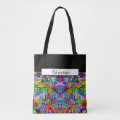 Tote Bag Esquisse Imaginaire Art - Neon Abstrait Maj 3 (Devant)