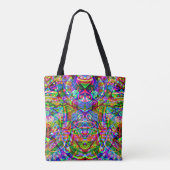 Tote Bag Esquisse Imaginaire Art - Neon Abstrait Maj 3 (Dos)