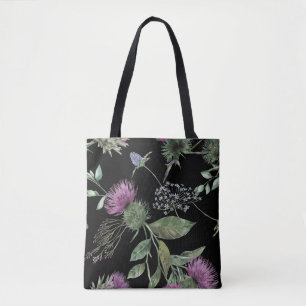 Tote Bag Estampe florale de chardon écossais