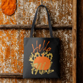 Tote Bag Esthétique Bonjour Automne Stylé Typographie Noir