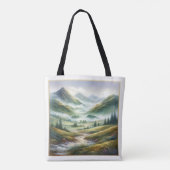 Tote Bag Esthétique des Highlands d'Écosse, monogramme mode (Dos)