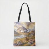 Tote Bag Esthétique des Highlands d'Écosse, monogramme mode (Devant)
