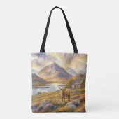 Tote Bag Esthétique des Highlands d'Écosse, monogramme mode (Dos)