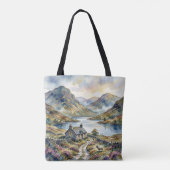Tote Bag Esthétique des Highlands d'Écosse, monogramme mode (Dos)