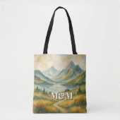 Tote Bag Esthétique des Highlands d'Écosse, monogramme mode (Devant)